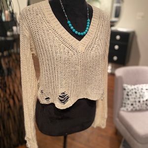 distressed sweater